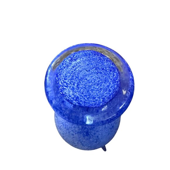 Vintage Murano Blue Millefiori Applied Handles Vase - Picture 3 of 5